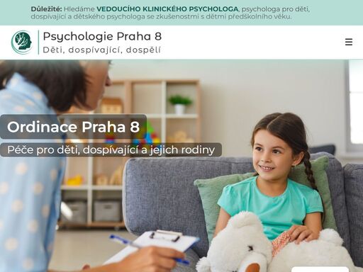 klinická psychologie – psychoterapie, psychologické vyšetření, krizová intervence, konzultace. ordinace pro děti, dospívající i dospělé.