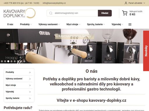 zabýváme se prodejem potřeb a doplňků pro baristy a pro milovníky dobré kávy. dále se zabýváme náhradními díly pro profesionální a domácí pákové kávovary.