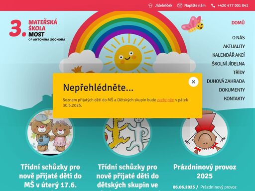 oficiální webové stránky mateřské školy antonína sochora v mostě. najdete tu aktuální informace a sdělení pro rodiče.