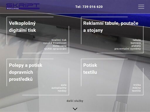 jsme kompletní výrobci reklamy včetně grafických prací, velkoplošného tisku, vizitek, bannerů, foto obrazů atd.  ...