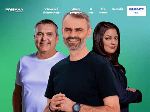 jsme politické hnutí přísaha. chceme spravedlivé česko a jeden metr na všechny. chceme odvážně a důsledně bojovat za zájmy nás všech. občanů české republiky.