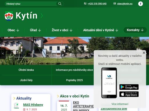 oficiální stránky obce kytín