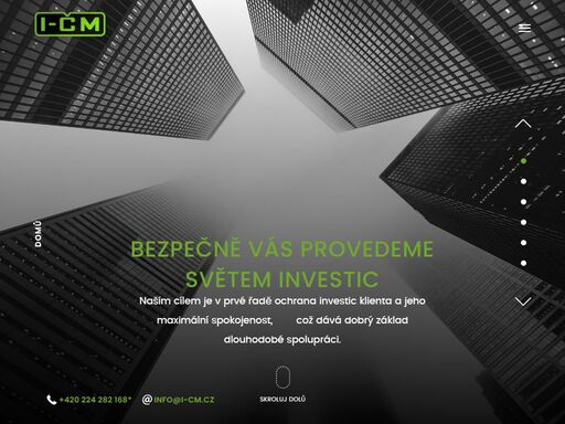 jsme nezávislá společnost poskytující profesionální služby v oblasti produktů komerčního bankovnictví a investic. klient je pro nás vždy na prvním místě a přichází k nám téměř výhradně na doporučení, důvěra je pro nás základní hodnotou pro budování dlouhodobého vztahu.