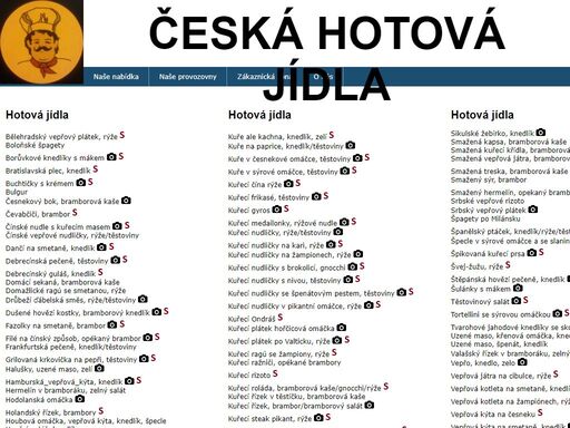 prodej hotových chlazených jídel
