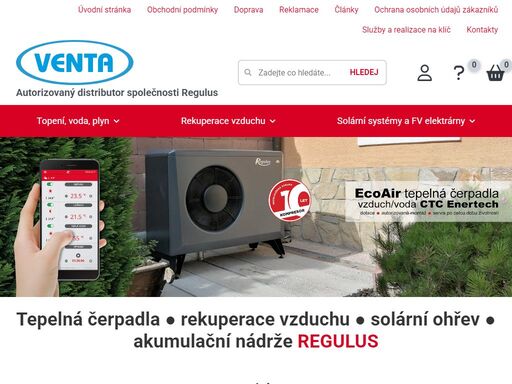 regulus - prodej a montáže tepelných čerpadel, solárních systémů, rekuperačních jednotek, akumulačních nádrží a příslušenství.