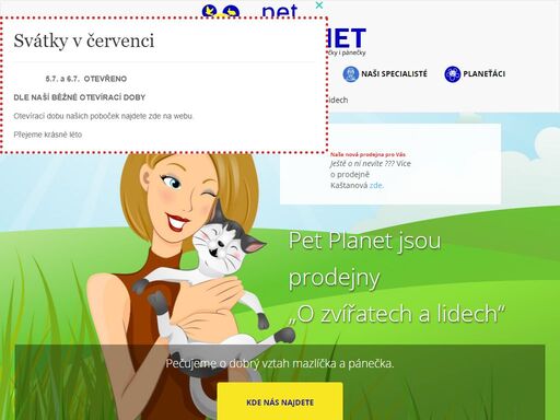 specializované prodejny pro mazlíčky i pánečky