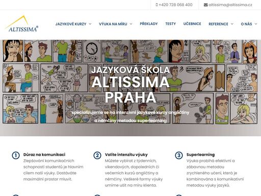 jazyková škola altissima je specialista na intenzivní jazykové kurzy metodou superlearning. naučíme vás rychle mluvit hravou a zábavnou metodou. organizujeme kurzy angličtiny a němčiny, firemní kurzy a individuální výuku v praze a Čr.