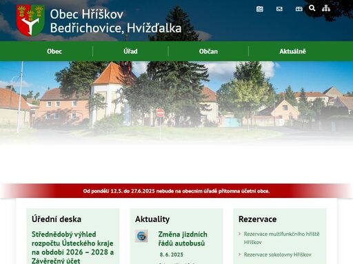 oficiální stránky obce hříškov