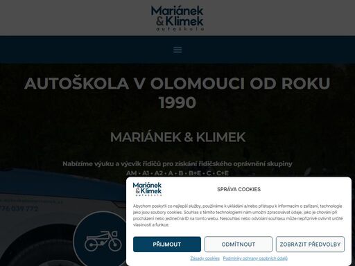 autoškola mariánek s tradicí už od r. 1990. autoškola olomouc, profesionální výuka a výcvik řidičů všech skupin, úspěšné získání řidičského průkazu
