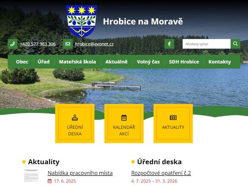 oficiální stránky obce hrobice na moravě
