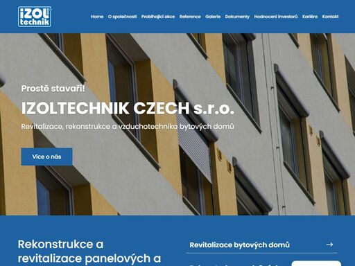největší dodavatel stavebních prací revitalizací bytového fondu. komplexní revitalizace panelových a bytových staveb, rekonstrukce objektů.