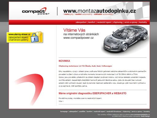 zabýváme se montáží doplňků na automobily a motocykly. 
          provádíme úpravy a údržbu automobilů. provádíme kompletní opravy poškozených 
          a havarovaných automobilů.
