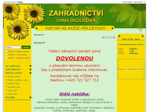 dana skolilová - květiny, zahradnictví