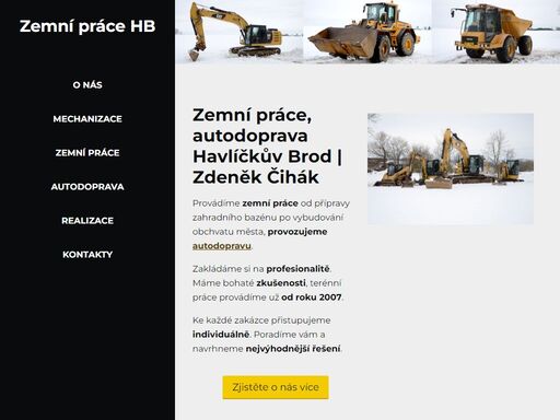 zajišťujeme zemní, výkopové a terénní práce v havlíčkově brodě a na vysočině ? 27 strojů, rypadel a nakladačů ? autodoprava ? výkopy základů domů
