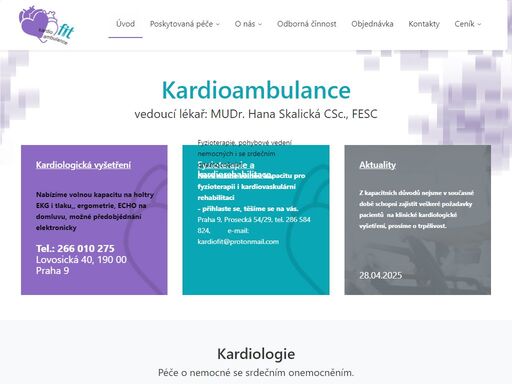 kardioambulance mudr. hana skalická, csc - praha