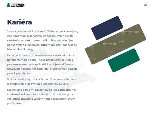 elektrosystem a.s. zabă˝văˇme se vă˝vojem, vă˝robou, instalacă­ a servisem ĺ™ă­dă­că­ch a informaäťnă­ch systă©mĺż, komunakäťnă­ch jednotek.