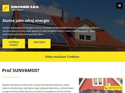 profesionální instalace fotovoltaické elektrárny od společnosti sunvamos s.r.o.