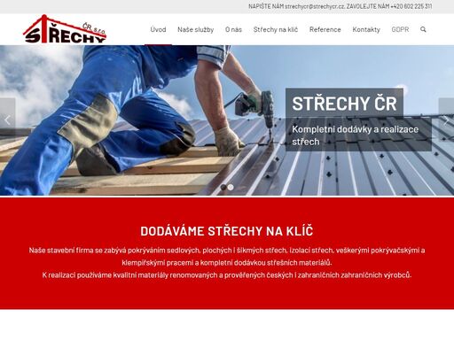 klempířské práce, pokrývačské práce, tesřské práce, zednické práce, dodávka materiálu, střešní okna, hromosvody, nástřik krovu, ochranné systémy proti ptactvu