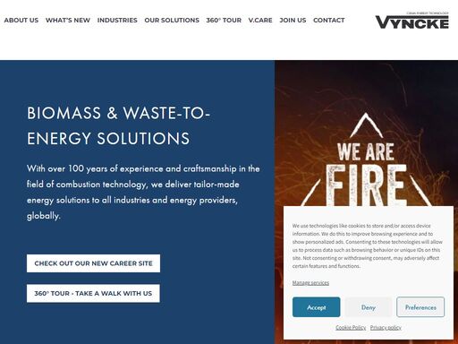 vyncke builds & designs energy plants using biomass boilers that produce thermal energy and/or electricity using biomass, waste or other solid fuels.