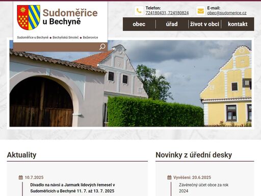 oficiální webové stránky obce sudoměřice u bechyně