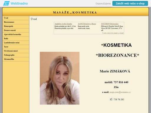 masáže, reiki, kosmetika, detoxikace