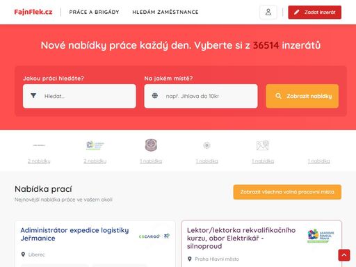 na portálu fajnflek.cz najdete aktuální nabídku práce a brigád z celé čr.