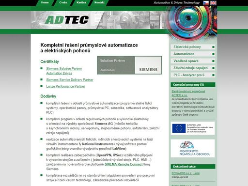 kompletní řešení v oblasti průmyslové automatizace, elektrických pohonů a výkonové elektroniky - zaměření na siemens ag