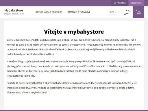 vítejte v mybabystore. ? vítejte v průvodci světem dětí! co kdysi začalo jako e-shop, se nyní proměnilo v dynamický magazín plný inspirace, rad a novinek ze světa dětské módy, výchovy a všeho, co souvisí s rodičovstvím. mybabystore je místem, kde se setkávají maminky, tatínkové a všichni, kteří mají děti rádi, aby…