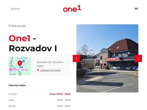 síť 33 čerpacích stanic one1 na česko-německých hranicích v západních a severních čechách.