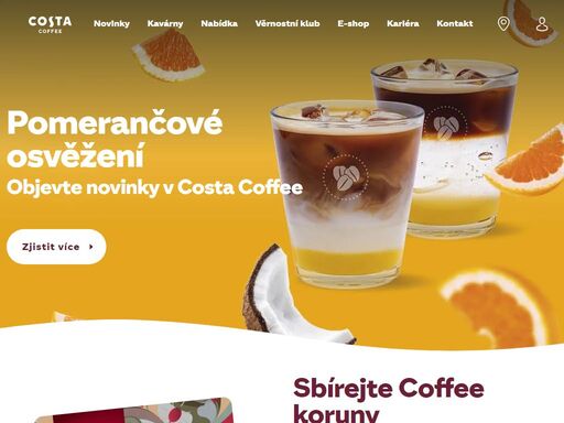 z nabídky costa coffee si vybere každý, ať už má jakékoliv kávové preference