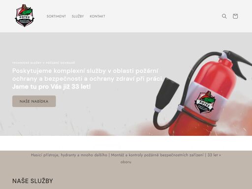 potes s.r.o., poskytujeme technické služby v požární ochraně a s tím spojený prodej požární techniky a následné provádění kontrol.