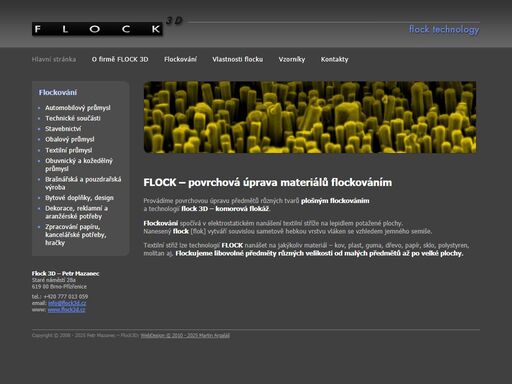 povrchová úprava technologií flock