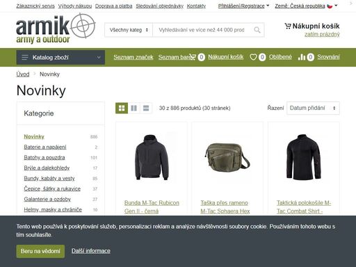 army shop armik.cz za skvělé ceny nabízí širokou nabídku vojenské výstroje, outdoorového vybavení, potřeb pro pobyt a přežití v přírodě a sportovní vybavení.