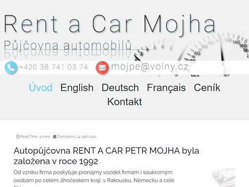 rent car, půjčovna automobilů, české budějovice