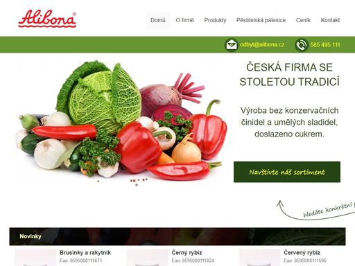 alibona a.s. - firemní webová prezentace