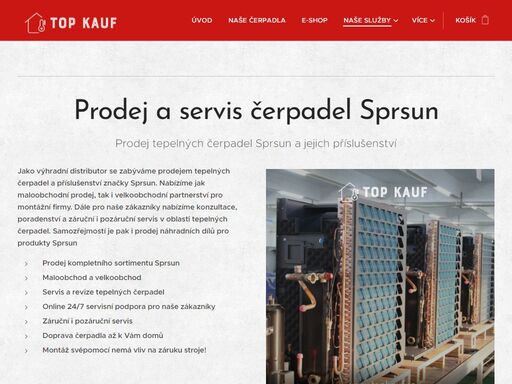 oficiální prodejce tepelných čerpadel sprsun pro čr