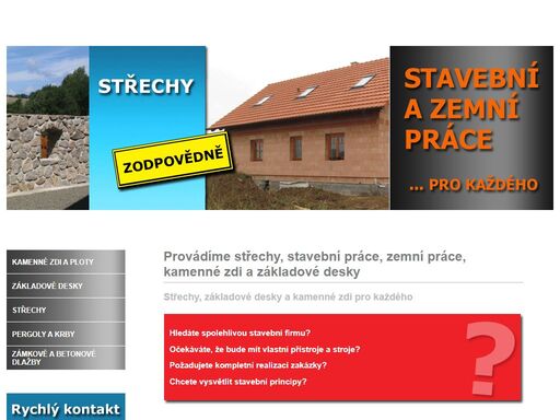 stavební práce, zemní práce, střechy,klatovy, strakonice, blatná, písek, domažlice, sušice, horažďovice, přeštice, radomyšl 