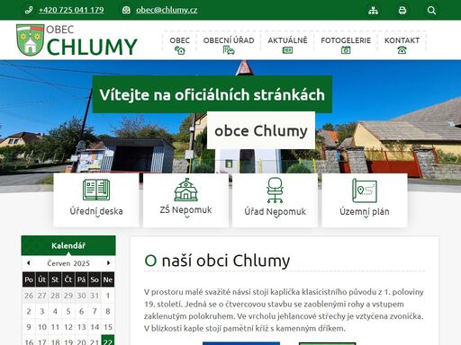 oficiální stránky obce chlumy