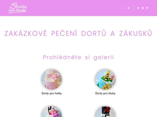 zakázkové pečení narozeninových dortů, svatebních dortů, zákusků a modelování jedlých figurek na přání. sladkosti pro zákazníky z celé české republiky.