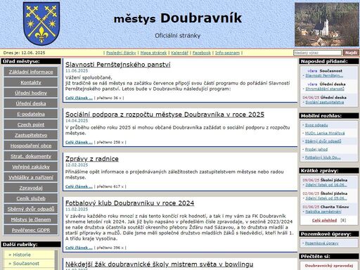 doubravník - oficiální stránky městyse
