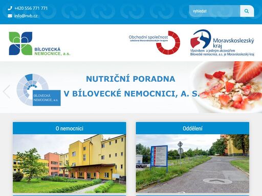 nemocnice v bílovci, kontakty, návštěvní hodiny, zdravotnická oddělení a ambulance, chirurgie, interna, gynekologie, nabídky práce