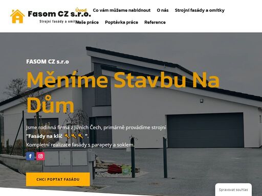 jsme rodinná firma z jižních čech, primárně provádíme strojní “fasády na klíč ?????? ”. kompletní realizace fasády s parapety a soklem.