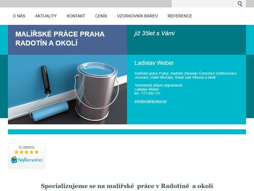 malířské práce zbraslav, černošice, dobřichovice, řevnice  radotín, chuchle, modřany a okolí  