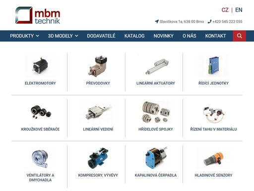 společnost m b m technik se zaměřuje na dodávky elektromotorů, převodovek, aktuátorů, vývěv, kompresorů, dmychadel a hladinových senzorů. na českém a slovenském trhu působí jako oficální zastoupení značek ggm ltd., timotion technology ltd., sesame motor ltd., adjustme, charles austen pumps ltd. a dalších