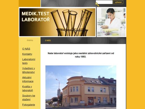 stránky laboratoře medik.test