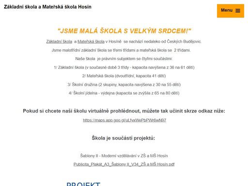základní škola a mateřská škola hosín.