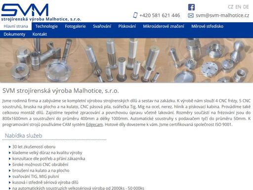 svm strojírenská výroba malhotice, s.r.o.