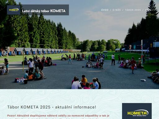 letní dětský tábor kometa - úvodní a aktuální info