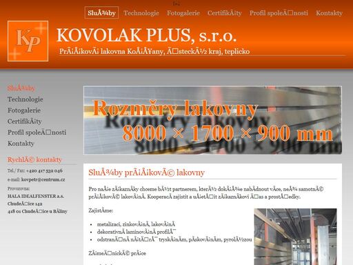 pra!a!kova! lakovna teplice koa!aYany kovolak plus
