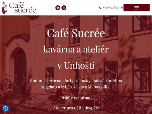 rodinná kavárna café sucrée v unhošti – dorty, zákusky, italská zmrzlina angelato a výběrová káva. ateliér pro děti i dospělé. přijďte ochutnat!